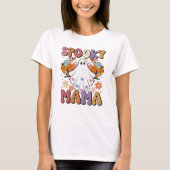 Retro Spooky Mama Ghost halloween 80s Vibe T-shirt (Voorkant)
