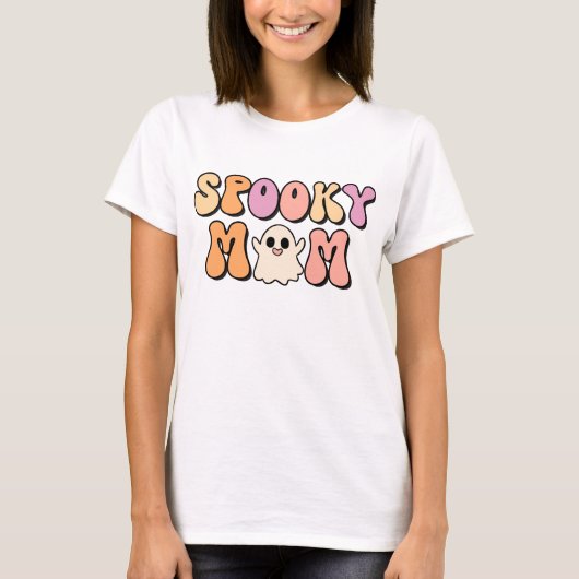 Retro Spooky Mom Matching Familie T-shirt (Voorkant)