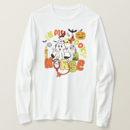 Retro Spooky Nurse Halloween Nurse T-shirt