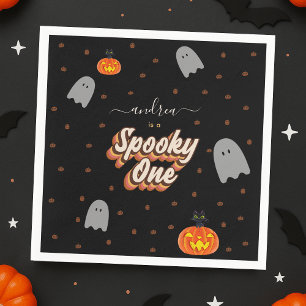 Retro Spooky One 1st Halloween Birthday Party Servet