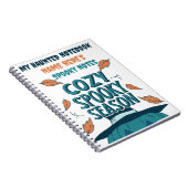 Retro Spooky Pompoen Halloween Gezellig Spooky Sei Notitieboek (Rechterzijde)