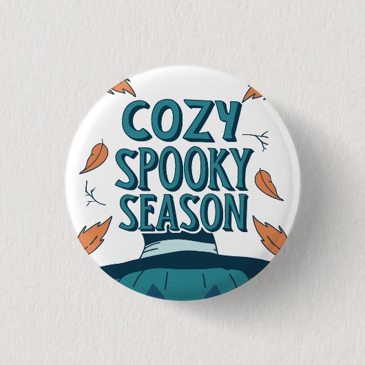 Retro Spooky Pompoen Halloween Gezellig Spooky Sei Ronde Button 3,2 Cm (Voorkant)