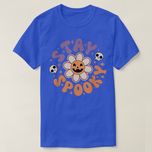 Retro Spooky Season Creepy Flower Spooky Vibes Hal T-shirt (Design voorkant)