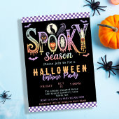 Retro Spooky Seizoen Pastel Halloween Kostuumfeest Kaart