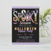 Retro Spooky Seizoen Pastel Halloween Kostuumfeest Kaart (Staand voorkant)