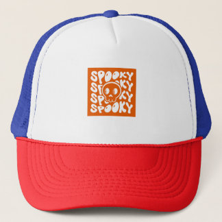 Retro "Spooky" Skull Halloween Trucker Hat Pet