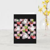 Retro Spooky Strawberry Ghost Halloween Ghost Cott Kaart (Gele Bloem)