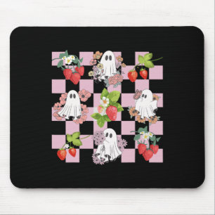 Retro Spooky Strawberry Ghost Halloween Ghost Cott Muismat