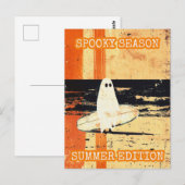 Retro Spooky Summer Gothic Ghost met Surfboard Briefkaart (Voorkant / Achterkant)