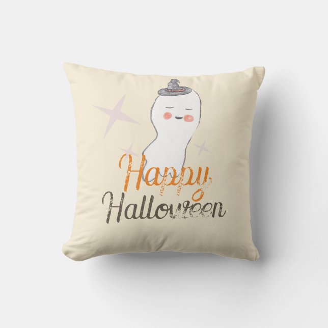Retro spooky tekening Halloween ontwerp    Kussen (Voorkant)
