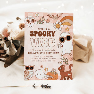 Retro Spooky vibe Halloween Verjaardag Uitnodiging
