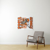 Retro Spooky Vibes Dabbing Skeleton Halloween Wandkleed (In Situ (horizontaal))