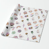 Retro Spooky Vibes Halloween Cadeaupapier (Uitgerold)