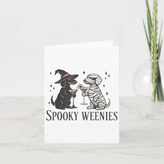 Retro Spooky Weenies Halloween Teckel Spooky Se Kaart (Voorkant)