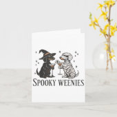 Retro Spooky Weenies Halloween Teckel Spooky Se Kaart (Gele Bloem)