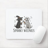 Retro Spooky Weenies Halloween Teckel Spooky Se Muismat (Met muis)
