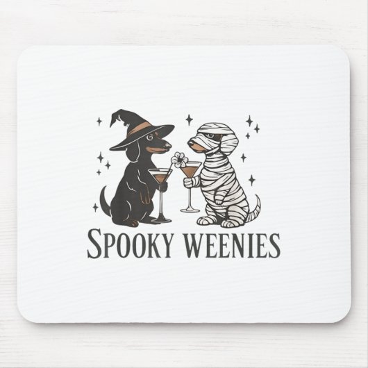 Retro Spooky Weenies Halloween Teckel Spooky Se Muismat (Voorkant)
