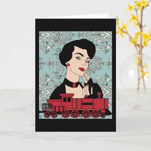 Retro spoorweg kaart (Gele Bloem)