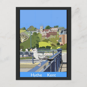 Retro spoorwegstijl ansichtkaart van Hythe Kent En Briefkaart