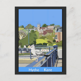 Retro spoorwegstijl ansichtkaart van Hythe Kent En Briefkaart