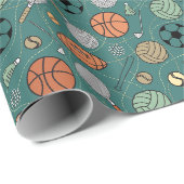 Retro Sport Atletisch Cadeaupapier (Rol Hoek)