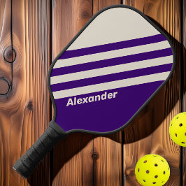 Retro sport druivenrank strepen met naam pickleball paddle