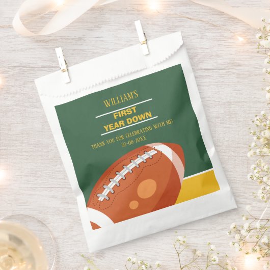 Retro Sport Football eerste jaar down dank u Bedankzakje (Geknipt)