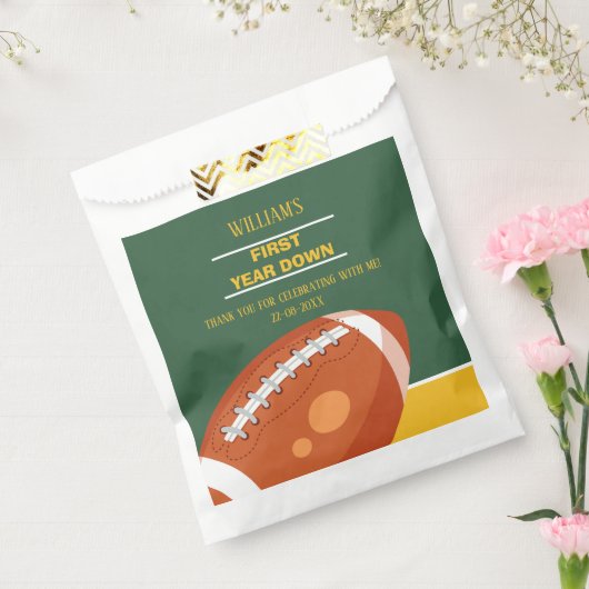 Retro Sport Football eerste jaar down dank u Bedankzakje (Gezegeld)