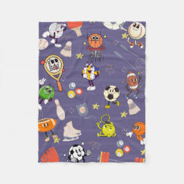 Retro Sport Squad: Vintage Cartoon Athletics Fleece Deken