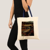 Retro sportfans in een honkbalstadion tote bag (Voorkant (product))