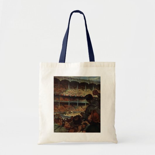 Retro sportfans in een honkbalstadion tote bag (Voorkant)