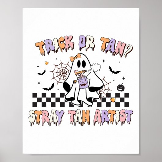 Retro Spray Tan Artist Halloween Ghosts Sunless Ta Poster (Voorkant)