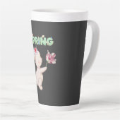 Retro Spring Bunny with Tulip Graphic Tee Latte Mok (Rechterhoek)