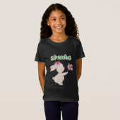 Retro Spring Bunny with Tulip Graphic Tee T-shirt (Voorkant volledig)