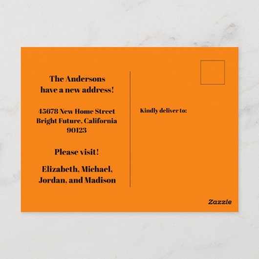 Retro Spring Floral - Nieuw adres / we hebben ons  Briefkaart (Achterkant)