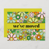 Retro Spring Floral - Nieuw adres / we hebben ons  Briefkaart (Voorkant / Achterkant)