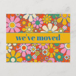Retro Spring Floral - Nieuw adres / we hebben ons Briefkaart
