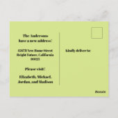 Retro Spring Floral - Nieuw adres / we hebben ons  Briefkaart (Achterkant)