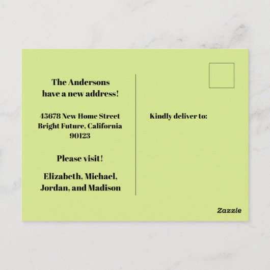 Retro Spring Floral - Nieuw adres / we hebben ons  Briefkaart (Achterkant)