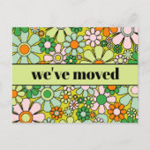 Retro Spring Floral - Nieuw adres / we hebben ons  Briefkaart (Voorkant)