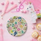 Retro Spring floral Paper-Borden Papieren Bordje (Feest)