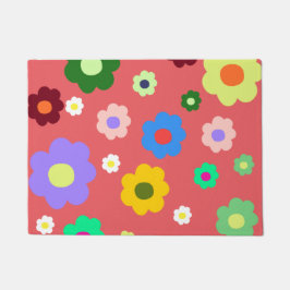 Retro Spring Flower  Bloemen Entry Rug Deurmat