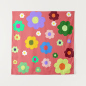 Retro Spring Flower  Bloemen Wall Decor Wandkleed (Voorkant (horizontaal))