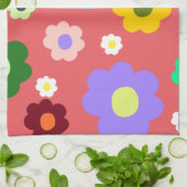 Retro Spring Flower  Bloemenschotel Handdoek (Gevouwen)