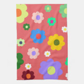 Retro Spring Flower  Bloemenschotel Handdoek (Verticaal)