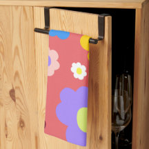 Retro Spring Flower  Bloemenschotel Handdoek