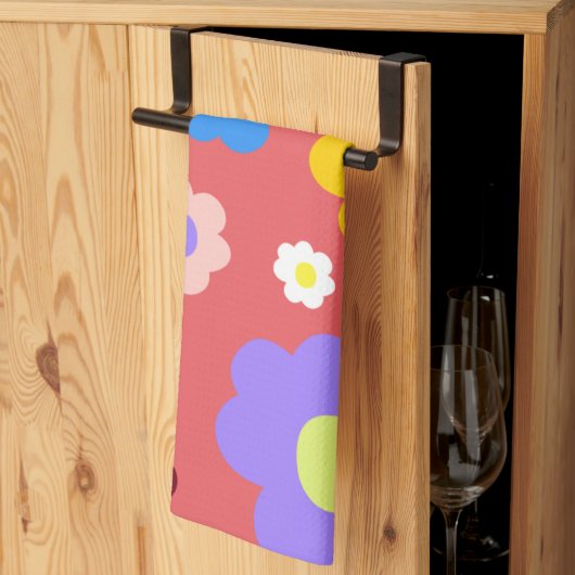 Retro Spring Flower  Bloemenschotel Handdoek (Derde Gevouwen)