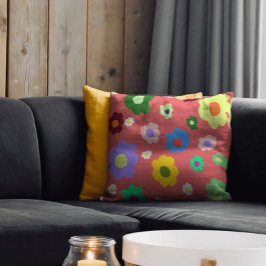 Retro Spring Flower Kleurrijke Bloemen Home Decor Kussen