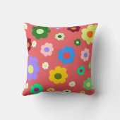 Retro Spring Flower Kleurrijke Bloemen Home Decor Kussen (Achterkant)