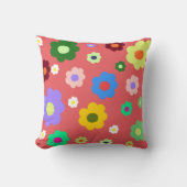 Retro Spring Flower Kleurrijke Bloemen Home Decor Kussen (Voorkant)